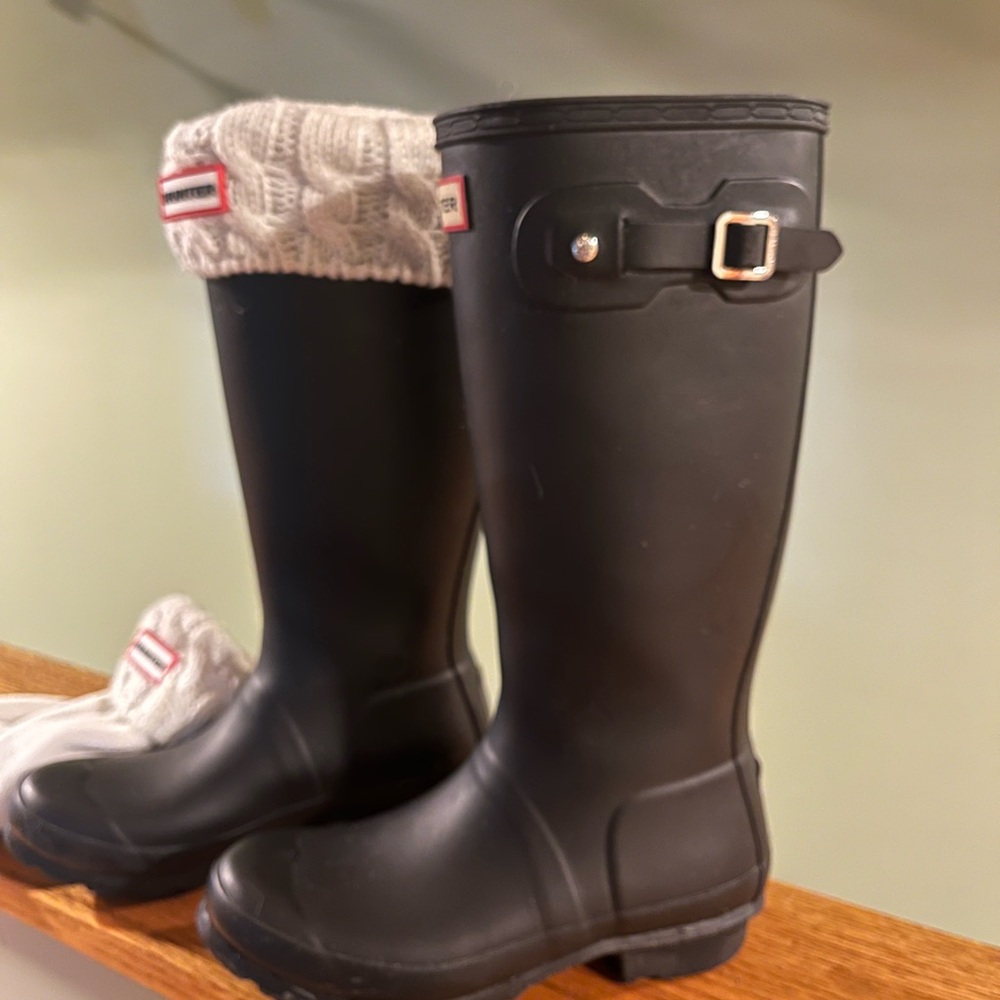 Girl’s Hunter Boots with knit/winter insert